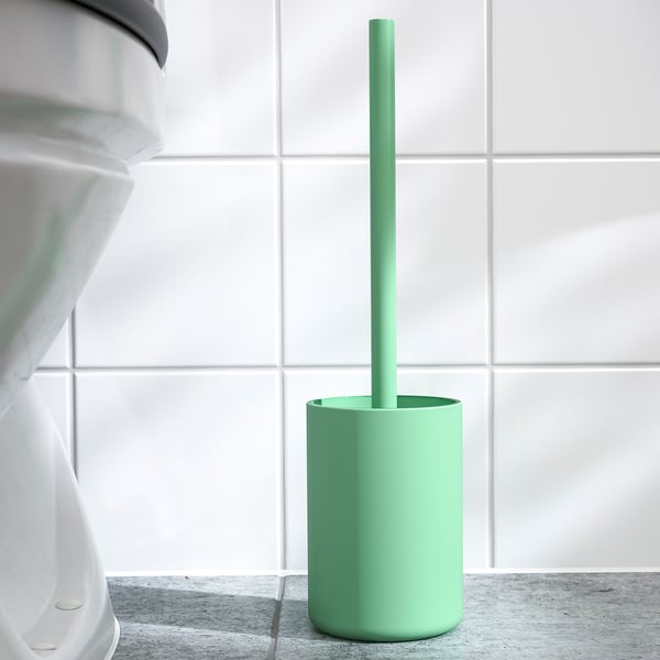 GANSJÖN toilet brush, light green, 10 cm