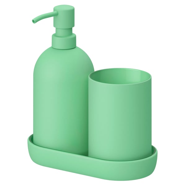 GANSJÖN 3-piece bathroom set, light green