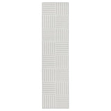 GATUSEKTION kitchen mat, grey/check, 45x180 cm