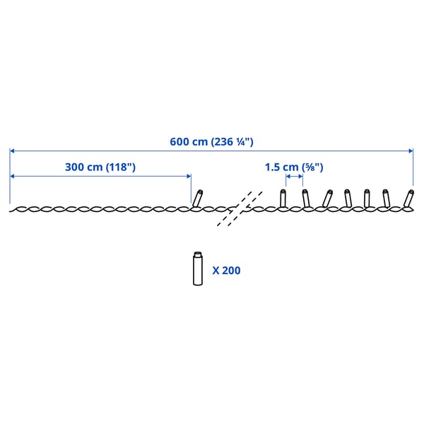 GETKÅL LED lighting chain, outdoor, 6 m