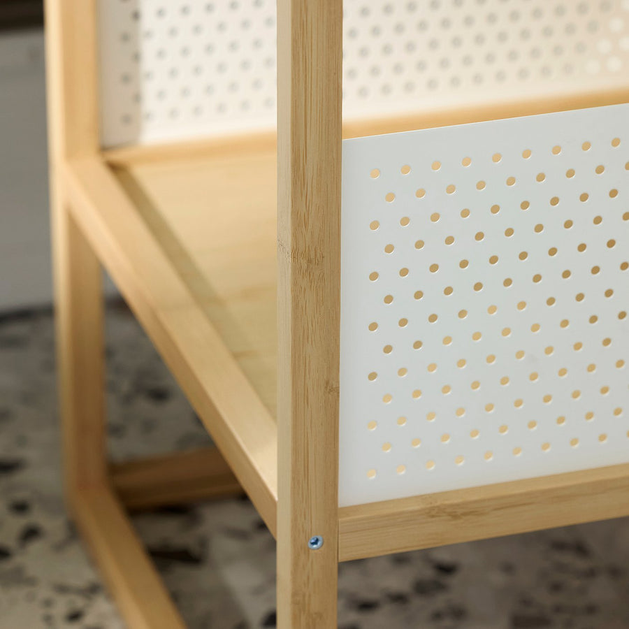 GILLERSBERG bedside table, bamboo/white, 39x39x56 cm