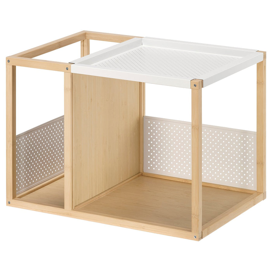 GILLERSBERG bedside table, bamboo/white, 39x39x56 cm