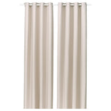 GINSTMOTT curtains, 1 pair, beige/with eyelets, 145x300 cm