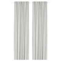 GINSTMOTT curtains, 1 pair, white/with heading tape, 145x300 cm