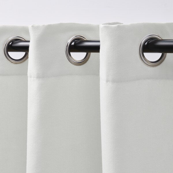 GINSTMOTT curtains, 1 pair, white/with eyelets, 145x300 cm
