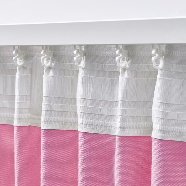 GINSTMOTT curtains, 1 pair, pink/with heading tape, 145x300 cm