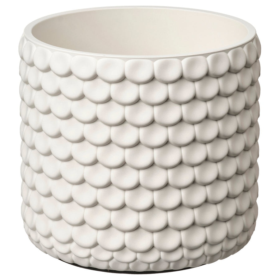 GLACIÄRBJÖRN plant pot, white, 14 cm