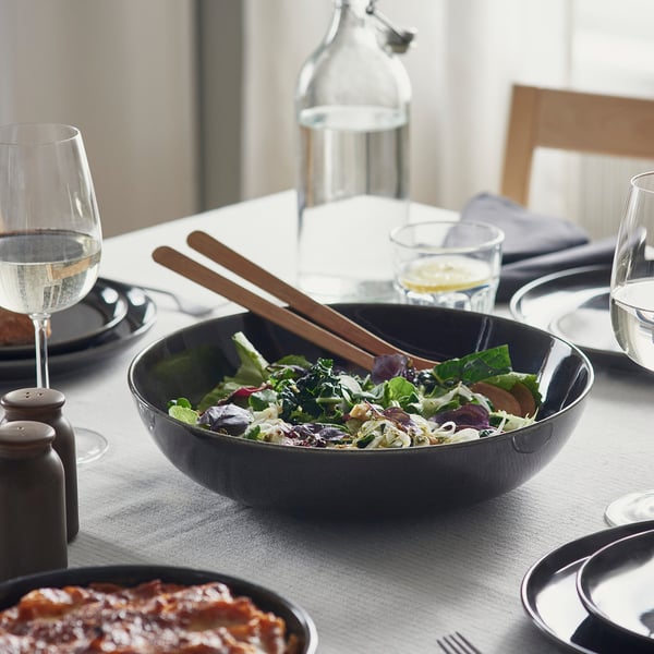GLADELIG serving bowl, dark grey, 30 cm