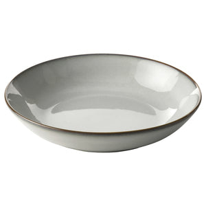 GLADELIG deep plate, grey, 21 cm
