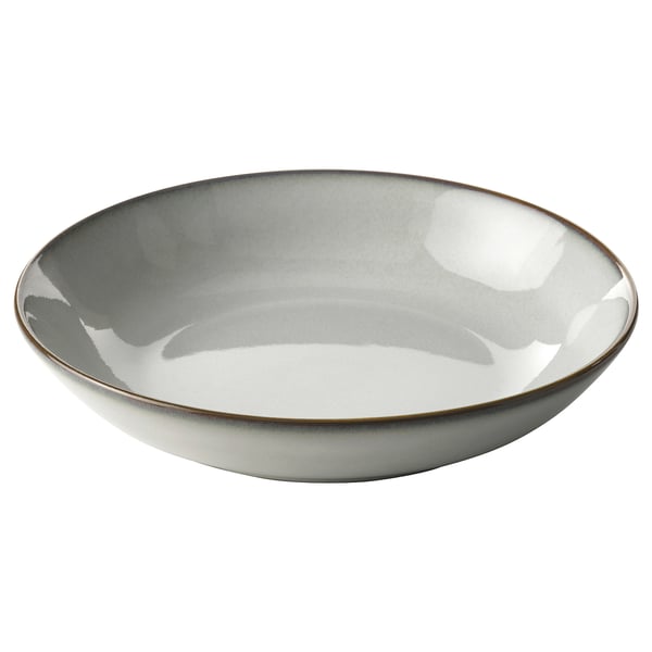 GLADELIG deep plate, grey, 21 cm