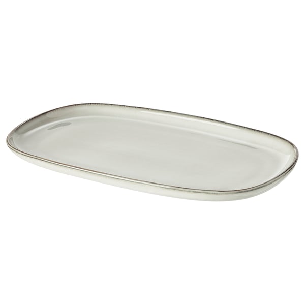 GLADELIG plate, grey, 31x19 cm