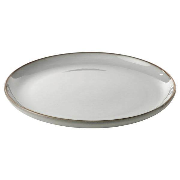 GLADELIG plate, grey, 25 cm