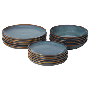 GLADELIG 18-piece service, blue