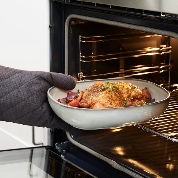 GLADELIG oven dish, set of 2, grey