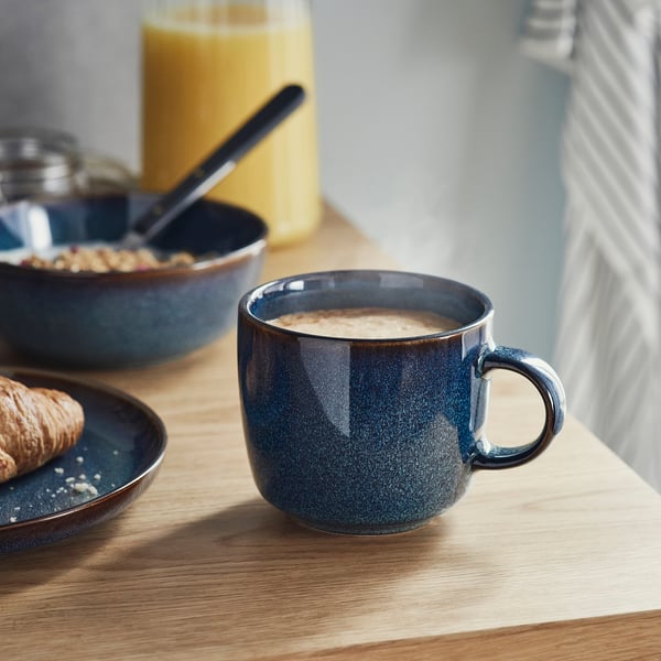 GLADELIG mug, blue, 37 cl