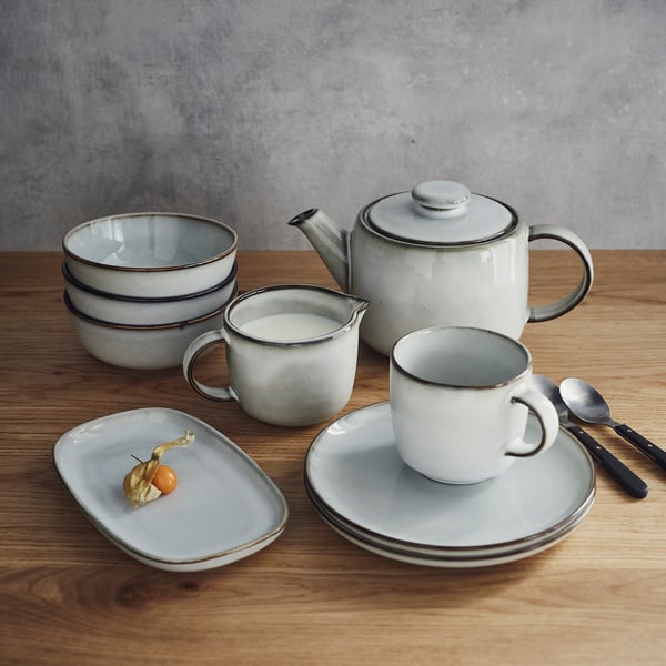 GLADELIG teapot, grey, 1.2 l