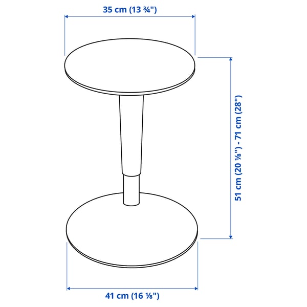 GLADHÖJDEN / NILSERIK desk+sit/stand support, white/dark blue