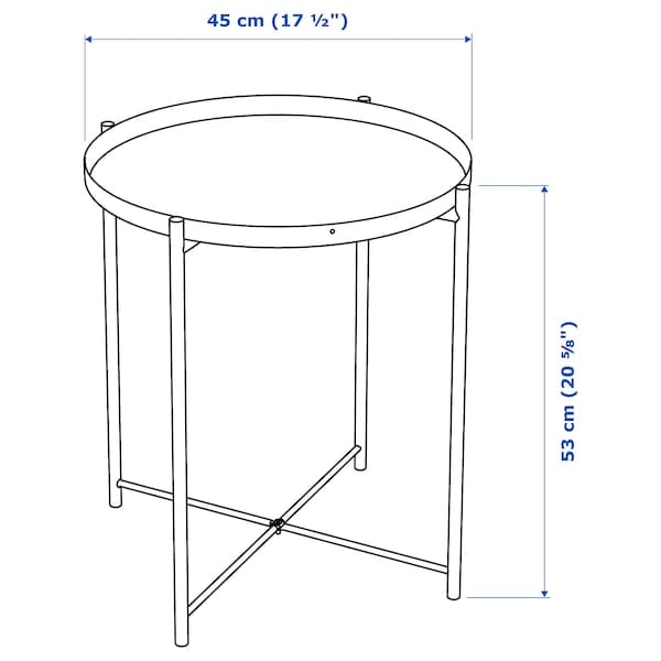 Ikea GLADOM - Tray table, dark grey-green, 45x53 cm