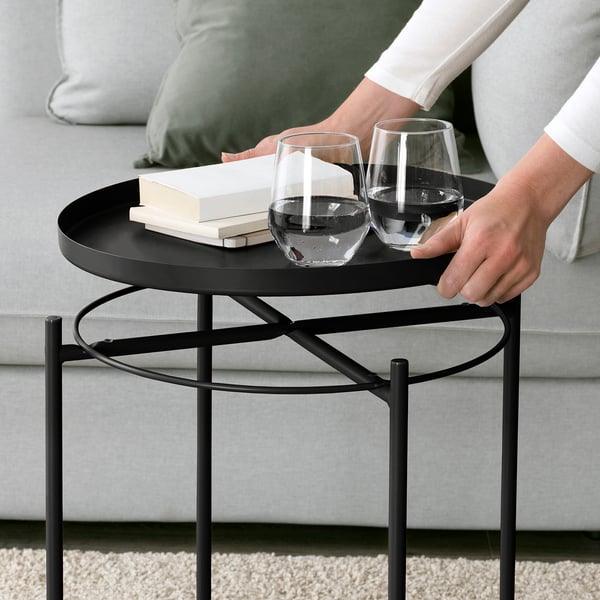 GLADOM tray table, black, 45x53 cm
