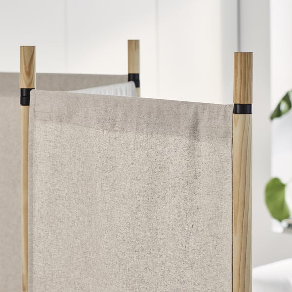 GLAMBERGET room divider, pine/Katorp beige, 150x150 cm
