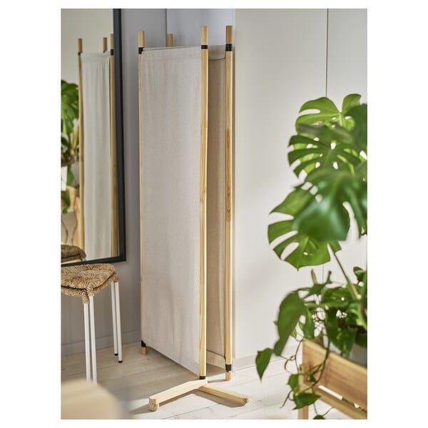 Ikea GLAMBERGET - Room divider, pine/Katorp beige, 150x150 cm