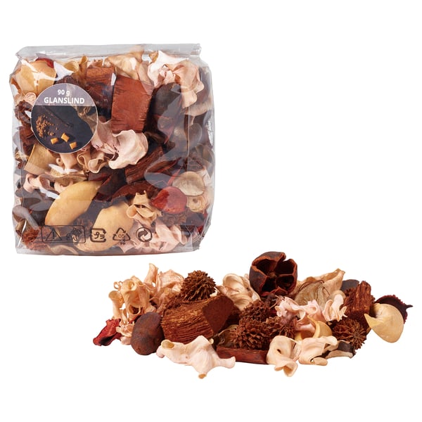 GLANSLIND scented potpourri, smoky vanilla/light beige, 90 g