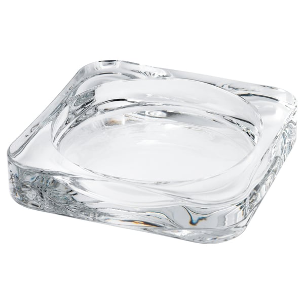 GLASIG candle dish, clear glass, 10x10 cm