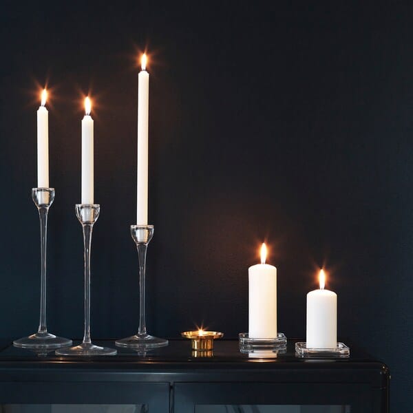 Ikea GLASIG - Candle dish, clear glass, 10x10 cm