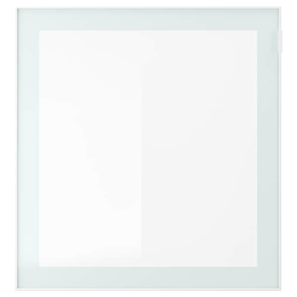 Ikea GLASSVIK - Glass door, white/light green frosted glass, 60x64 cm