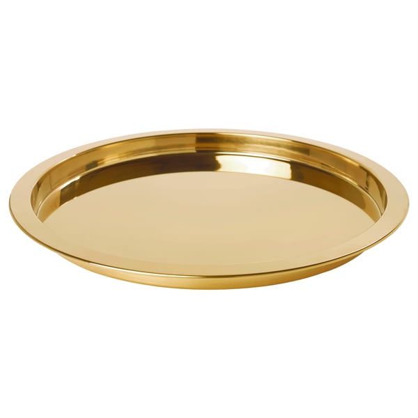 GLATTIS tray, brass-colour, 38 cm