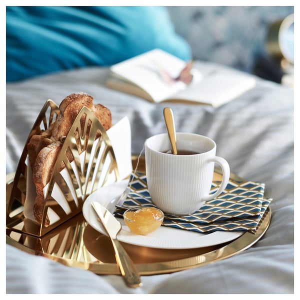 GLATTIS tray, brass-colour, 38 cm