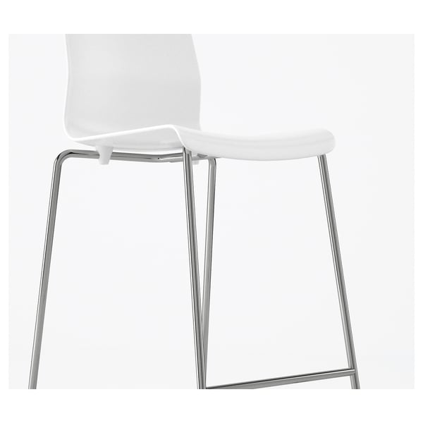 GLENN bar stool, counter height white/chrome-plated, 66 cm