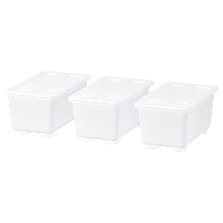 GLIS box with lid, transparent, 17x10 cm, 3 pack