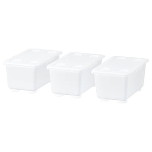 GLIS box with lid, transparent, 17x10 cm, 3 pack