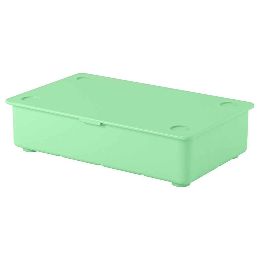 GLIS box with lid, green, 34x21 cm