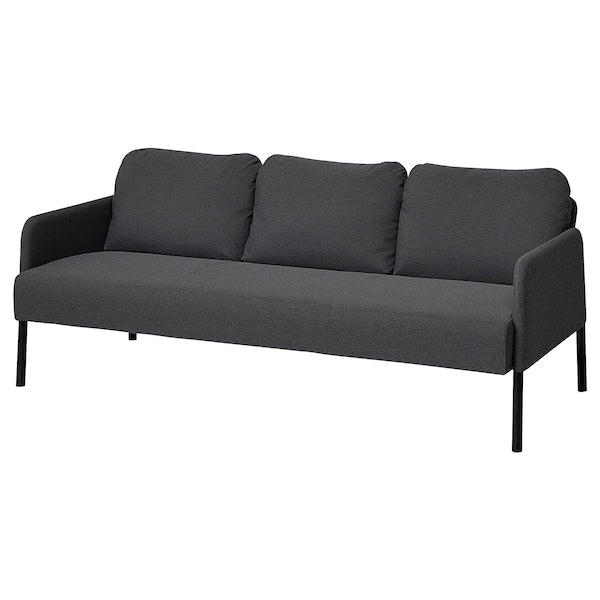 GLOSTAD 3-seat sofa, Knisa dark grey, 171x68x78 cm