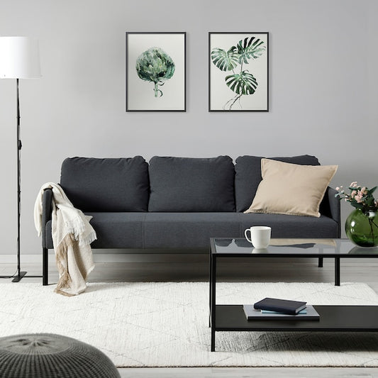 GLOSTAD 3-seat sofa, Knisa dark grey, 171 cm