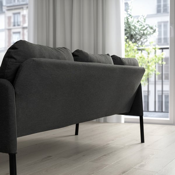 GLOSTAD 3-seat sofa, Knisa dark grey, 171x68x78 cm
