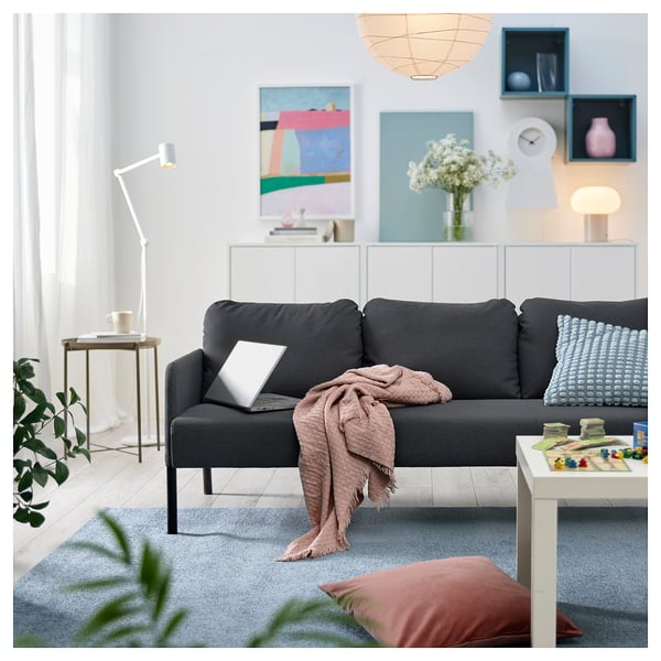 GLOSTAD 3-seat sofa, Knisa dark grey, 171x68x78 cm