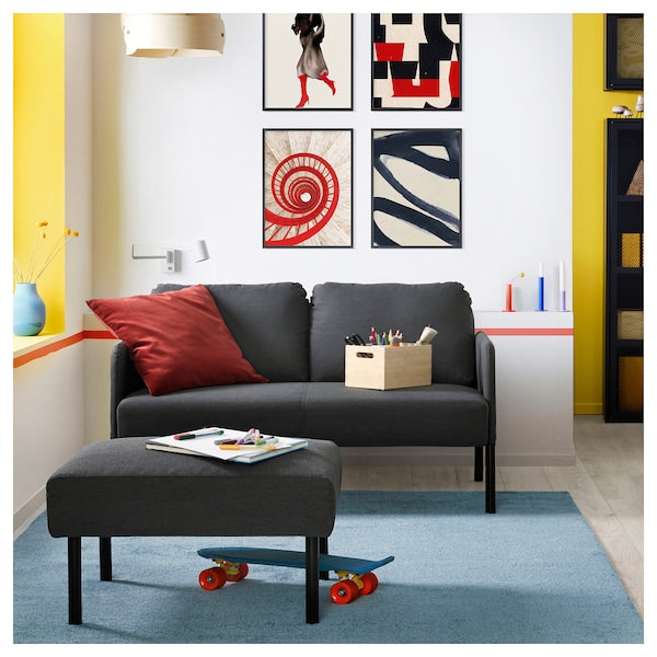 GLOSTAD footstool, Knisa dark grey, 68x58 cm