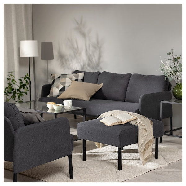 GLOSTAD footstool, Knisa dark grey, 68x58 cm