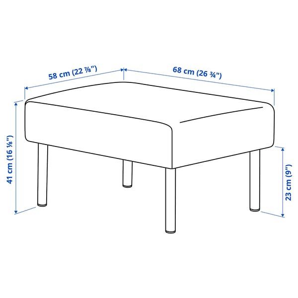 GLOSTAD footstool, Knisa dark grey, 68x58 cm