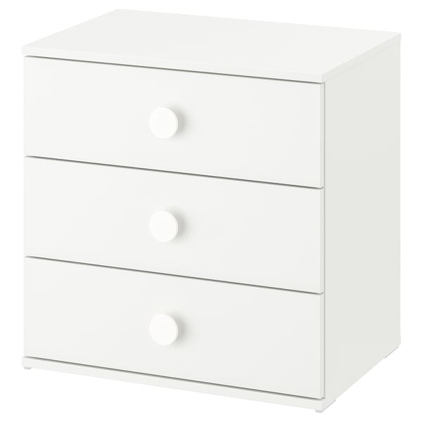 GODISHUS chest of 3 drawers, white, 60x40x60 cm