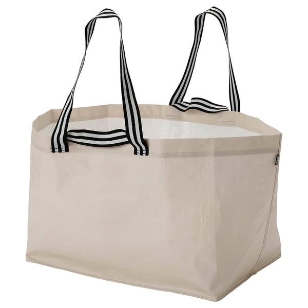 GÖRSNYGG carrier bag, large, light beige, 57x37x39 cm/71 l