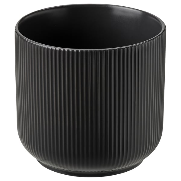 GRADVIS plant pot, in/outdoor black, 12 cm