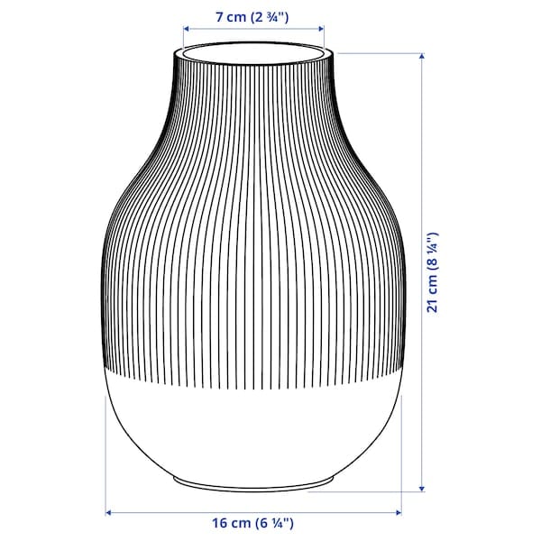 Ikea GRADVIS - Vase, dark grey, 21 cm