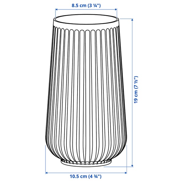 GRADVIS vase, grey, 19 cm