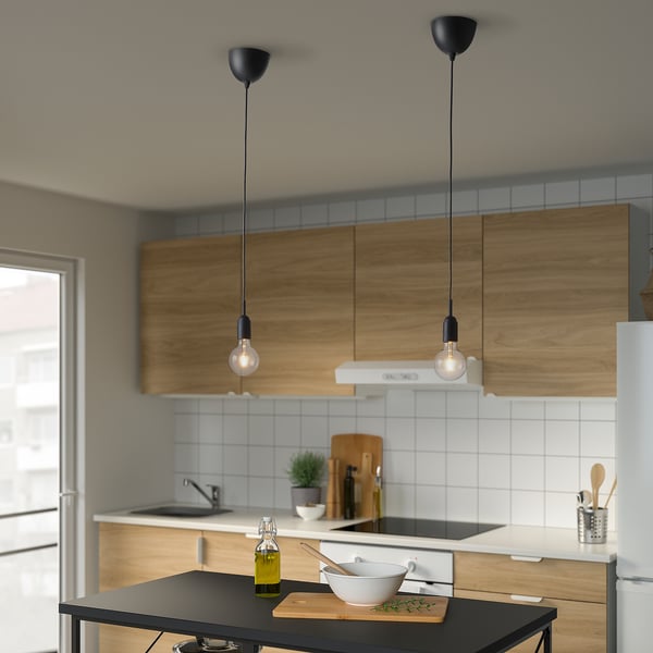 GRÅVACKA cord set for bulb, dark blue, 1.8 m