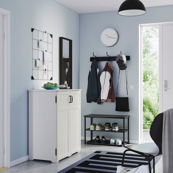 GREÅKER / NIPÅSEN hallway furniture, set of 4, white/black