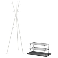 GREJIG / EKRAR hallway furniture, set of 4, white/grey